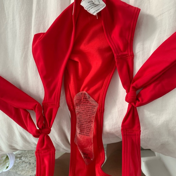 Red Abercrombie and Fitch side tie bikini bottoms - Picture 3 of 3